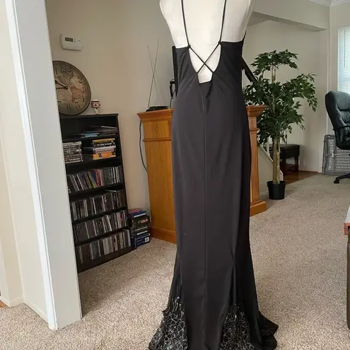 Newport News Embellished Floral Beaded Rhinestone Evening Gown Dress Size 10