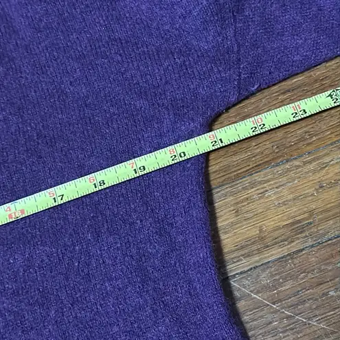 White + Warren Deep Purple Cashmere Turtleneck Tunic Sweater, Medium