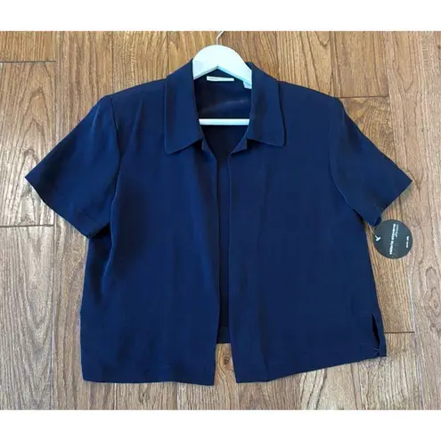Valerie Stevens NWT 100% silk vintage navy short sleeve jacket 8