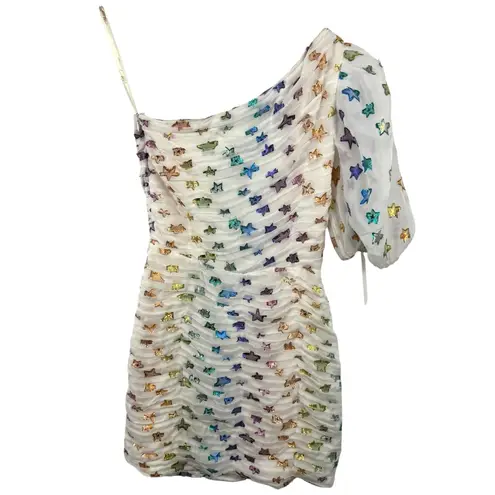 Shoshanna NWT Star Ronnie Ruched Puff-Sleeve Mini Dress Size 2 Cocktail Party