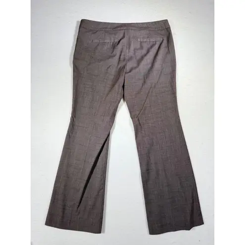 7th Avenue New York & Company Flare Leg Dress Pants Brown Plaid Size 12 Petite