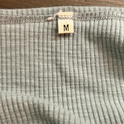 Womans Henley Top Medium Y2K Bella Swan Elena Gilbert Ribbed Knit Green