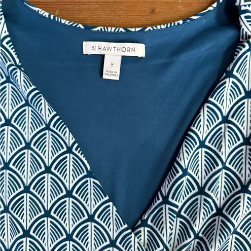 41 Hawthorn Lorene Faux Wrap Knit Dress in Teal Green ~ Size Medium 💚🍄 Blue