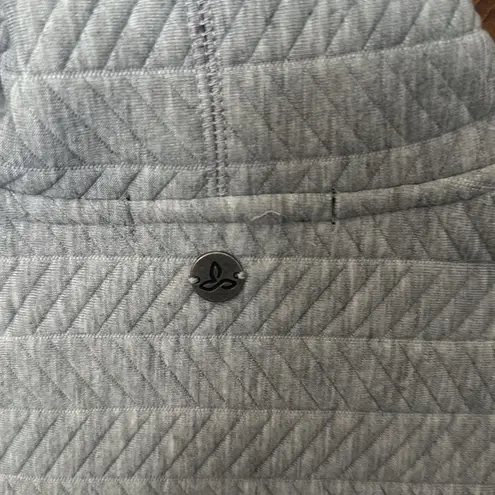 prAna Quilted Hadley Sweatshirt Jacket Full Zip Front Cotton Gray, Size S