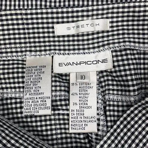 Evan Picone Gingham Stretch Black And White Pants Size 10