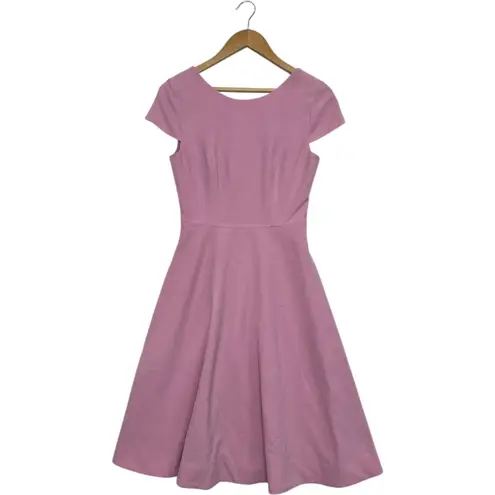 Dress the Population Livia Dress Womens Small Pink Midi Cap Sleeve Fit Flare