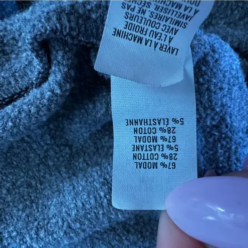 Offline by Aerie Gray Hoodie with Cowl Neck and Drawstring Large