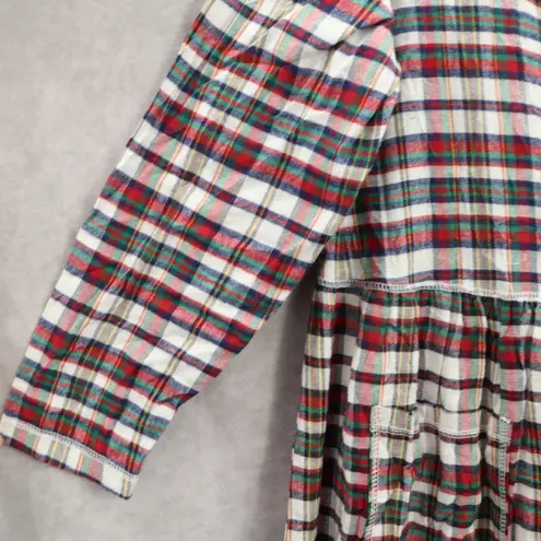 Buffalo Maxi Flannel Plaid Granny Cottage Pearl Snap Electric VTG Dress 18/20 1X Red