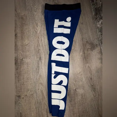 Nike RARE  Royal Blue “JUST DO IT” Leggings S