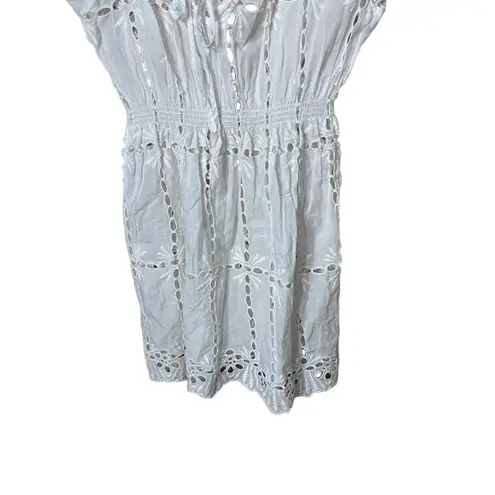 INC International Concepts White Eyelet Embroidery Short Sleeve Mini Dress 10