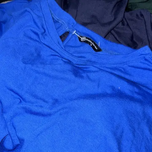 PRETTYGARDEN Vibrant Blue Jumpsuit with Tie-Waist and Relaxed Fit