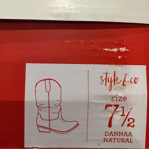 Style & Co NWT . Dannaa Faux Leather Embroidered Cowboy, Western Boots Size 7.5