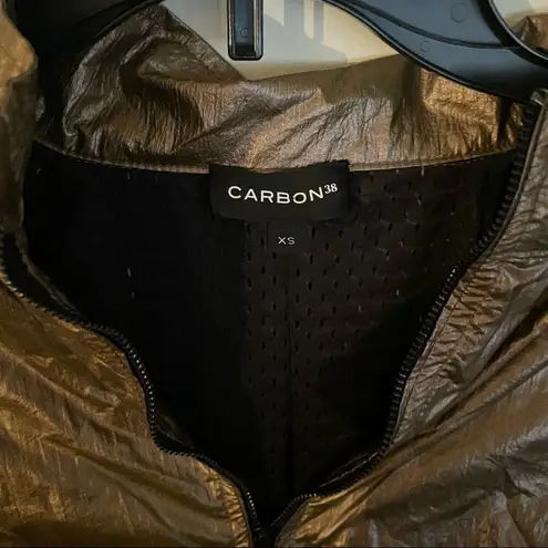 Carbon 38 Gold Crinkle Track Jacket Lace Back XS