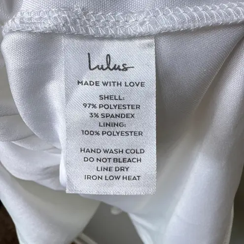 Lulus Divine Darling White Ruffled Skater Dress White Size Small Bridal Wedding