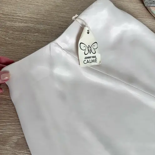 Johnny Was NWT Calme Asymmetrical A-Line Luxury Silky Midi Skirt, Size S/M