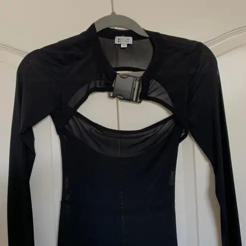 Beginning Boutique  Black Mesh Playsuit