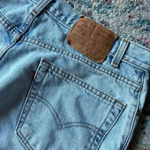 Levi's Vintage  505 Light Wash Raw Hem High Waist Cut Off Shorts