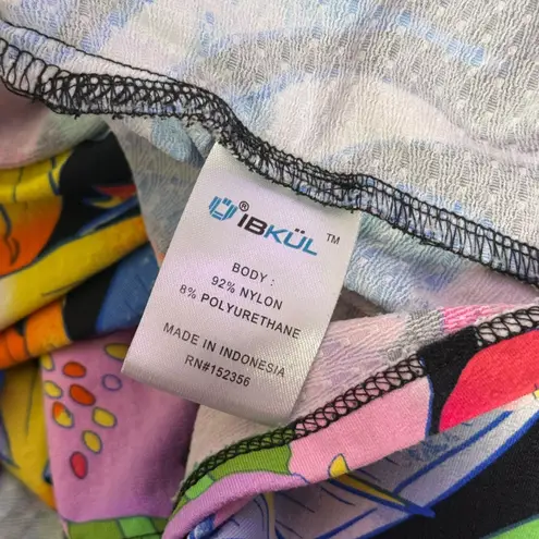 IBKUL Womens Rio Print aux Wrap Golf Skort Tropical Print Black Size L Vacation Size L