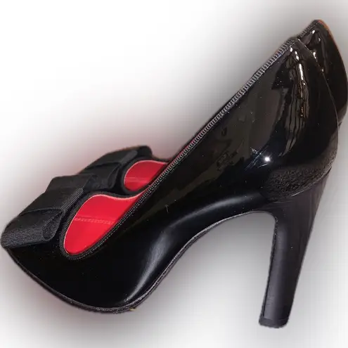 Ralph Lauren Purple Label Mallorie Black Patent Leather Bow Pumps Heels 35.5B Size undefined
