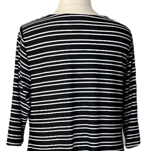 cj banks Shift Dress 3/4 Sleeves Pullover Stripes Stretch Women’s Size 1X Plus