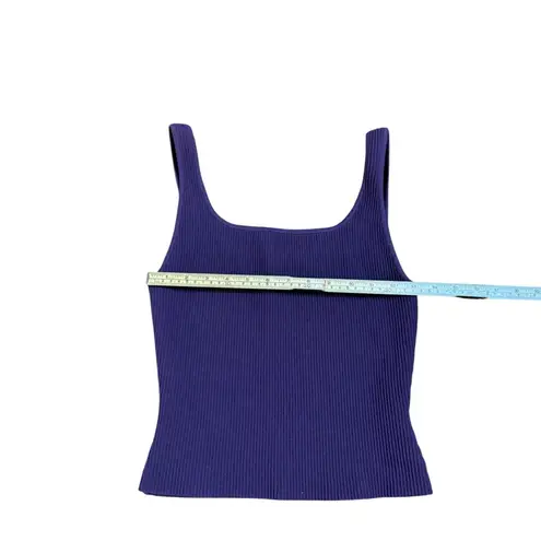 Babaton Aritzia Sculpt Knit Squareneck Ribbed Cropped Tank Sz M Rich Purple
