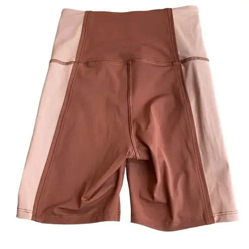 Lululemon  Women’s 2 Hike To Swim Biker Shorts Brown Tan Colorblock Athletic New