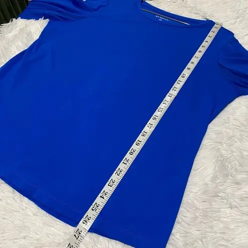 IBKUL Crewneck Long Sleeve Mesh Athletic Top in Blue XL