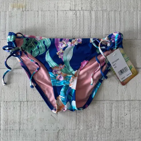 Hobie Floral Side Tie Bikini Bottom NWT size XS Blue Tropical Hipster Swimsuit - Image 2