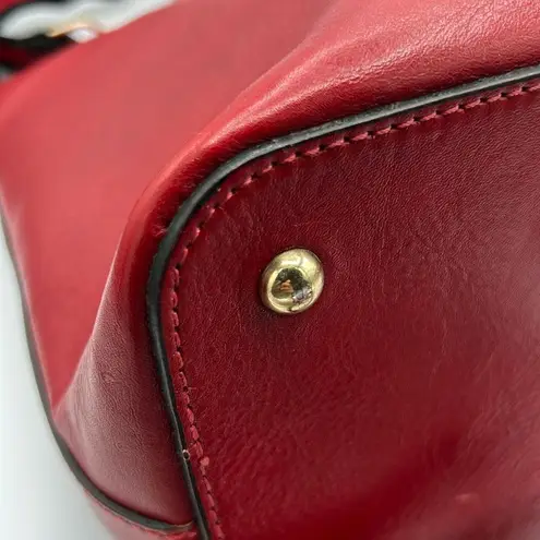 Tuscany Leather Hand Stained Vegetable Tanned Leather Red Crossbody/Hand Bag B69