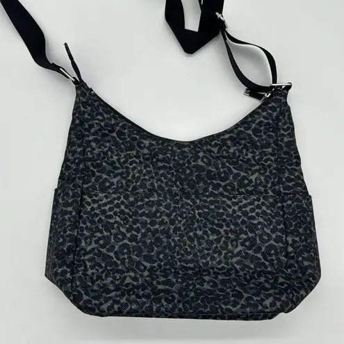 Baggallini All Around Hobo Charcoal Cheetah Print Purse