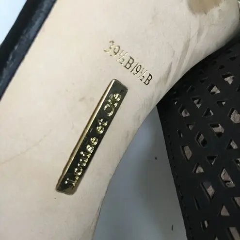 Louise et Cie - 'Olivia 2' Pump Black Leather Cutout Heels Perforated Size…