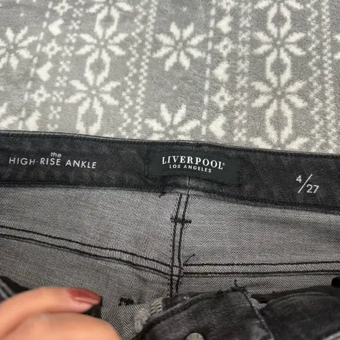 Stitch Fix Liverpool Abby High Rise Ankle Skinny Shredded Hem Alpine View 4/27 Black