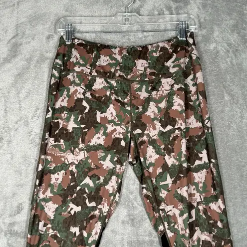 MP Pants Womens Large Brown Green Reversible Leggings Cheetah Camo Casual Gym