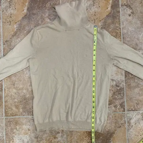 Lauren by Ralph Lauren Beige Turtleneck Lightweight Sweater Tan