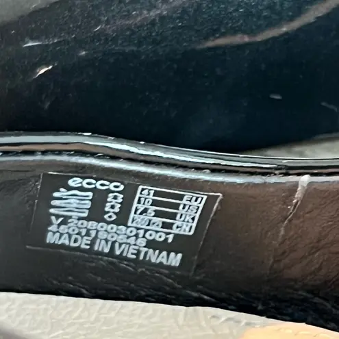 Ecco Anine Ballerina Flat Black Patent Learher Size US 10 EU 41