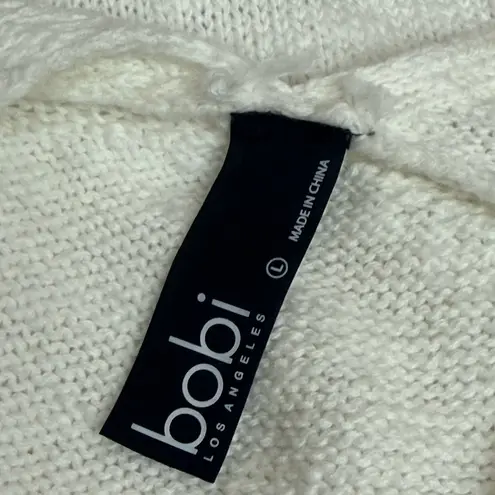 Bobi  Los Angeles White Oversized Lightweight Knit Sweater, Size L