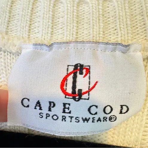 Vintage Cape Cod Wool Cream Grey Fair Isle Sweater Vest Womens L Preppy Winter Gray Size L