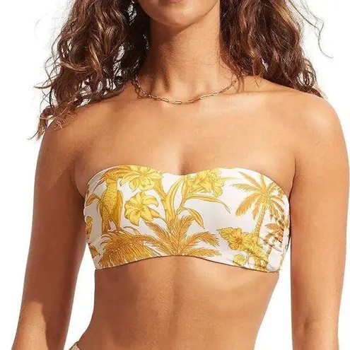 Seafolly Standard Bustier Bandeau Bikini Top Swimsuit, Castaway Tuscan Size: 4