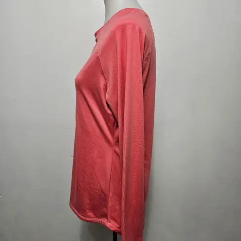 Cuddl Duds Pink Leopard Brushed Comfort Long Sleeve Crewneck Top Size Large