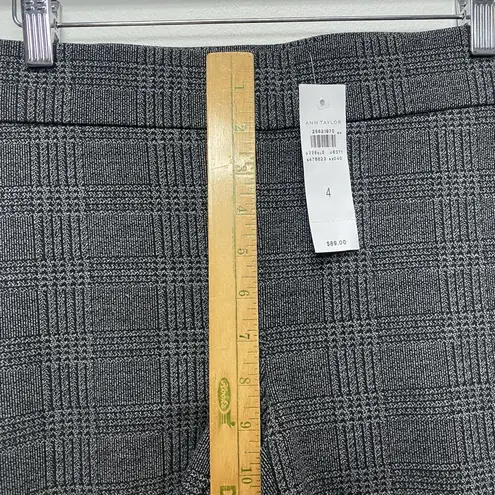 Ann Taylor  $89 Plaid Houndstooth Ankle Pants Women Sz 4 Dark Academia Dark Gray