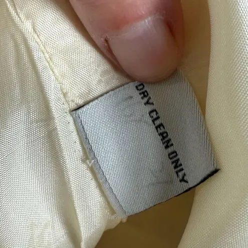 J Peterman 100% Linen Ivory Button Front Blazer Jacket 16 White