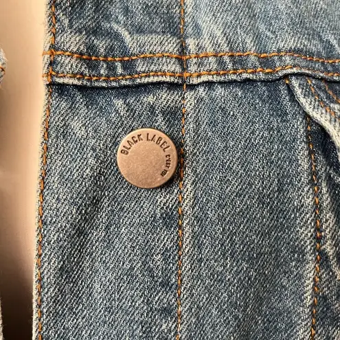 Black Label Oversized Denim Jean Jacket - AMEN - Medium Wash - Size Small