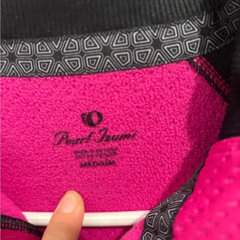 Pearl Izumi Women’s Medium M Pink Black Cycling Bike Jacket 1/4 zip long sleeve
