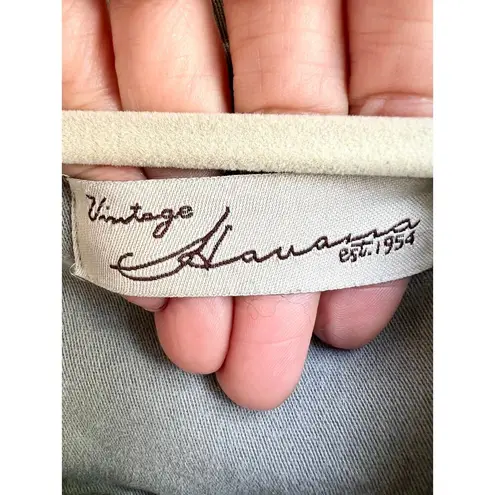 Vintage Havana Long Sleeve Snap Button Utility Denim Jacket Olive Gray Women's 8