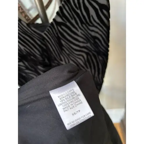 Cami NYC Raven Burnout Silk Zebra Midi Slipdress Black Womens Size XS