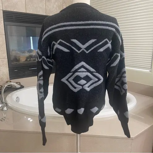 WOMENS MEISTER grey black??SKI SWEATER Large grey HONG KONG 100% new wool