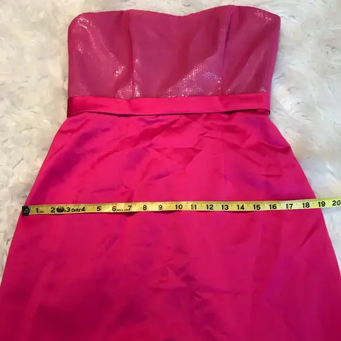 Alfred Angelo  strapless fuchsia party bridal dress size 10 sequins Barbie Prom