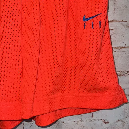 Nike  swoosh fly basketball shorts unlined neon orange m womens elastic waistband