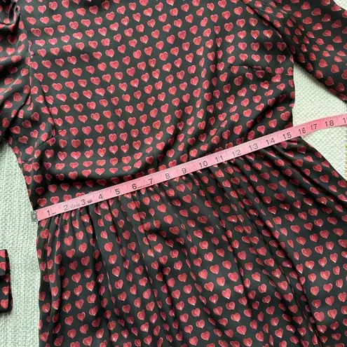 ZARA  Red Black Heart Print Long Sleeves Romper Women’s Size Medium