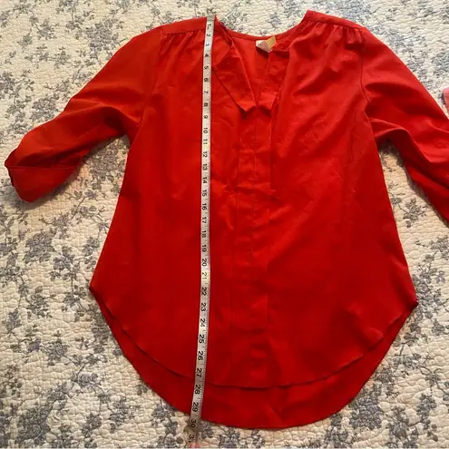 Bee Stitched Red Tunic Blouse Size Large